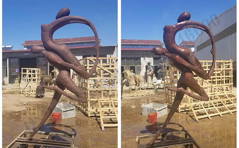 跳舞人物銅雕塑，銅舞蹈雕塑，銅抽象人物